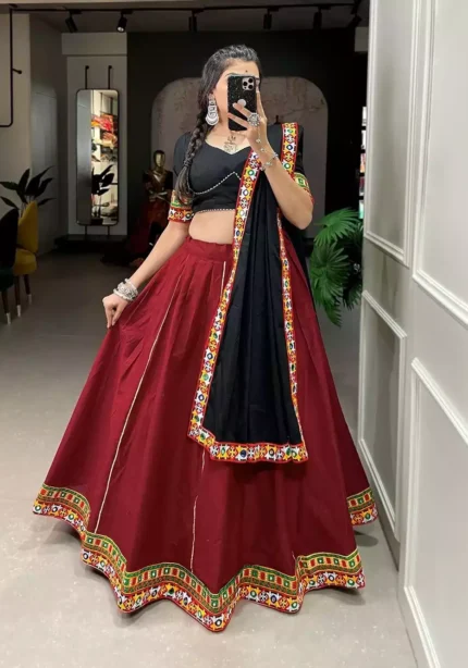 plain-maroon-navratri-chaniya-choli-latest-navratri-collection-2023-bella-signora