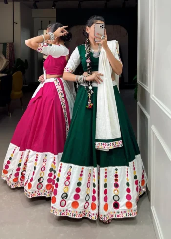 pure-cotton-traditional-navratri-chaniya-choli-pink-green-bella-signora-latest-navratri-collection-2023