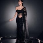 Black Sequins Party Wear Saree for Women