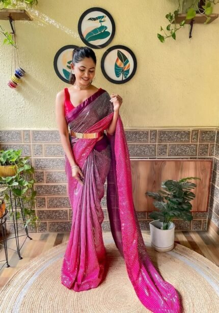 chinon-ready-to-wear-saree-red