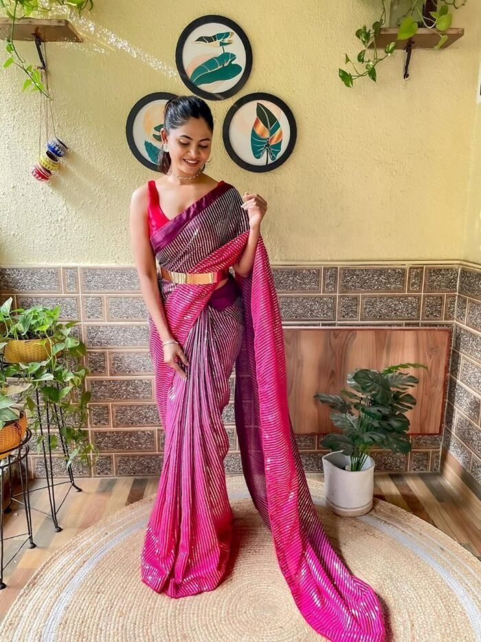 chinon-ready-to-wear-saree-red