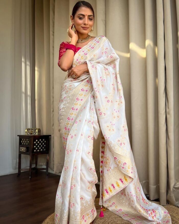 pure-soft-dola-silk-sarees-white