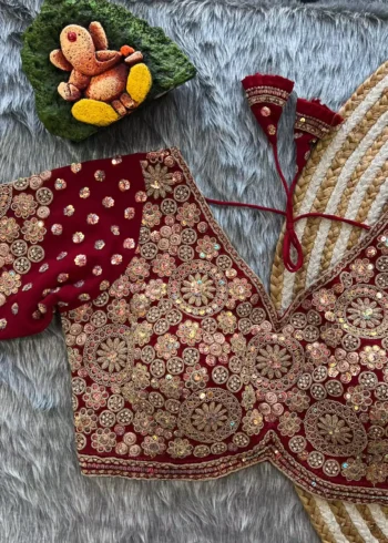 sabyasachi-style-heavy-diamond-work-blouse-red
