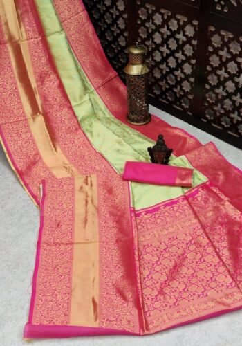 soft lichi silk sarees collection pista