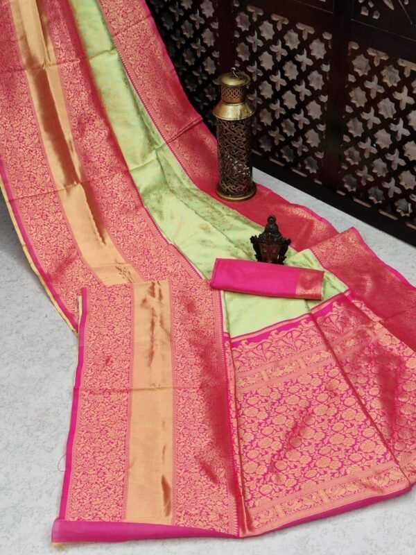 soft lichi silk sarees collection pista