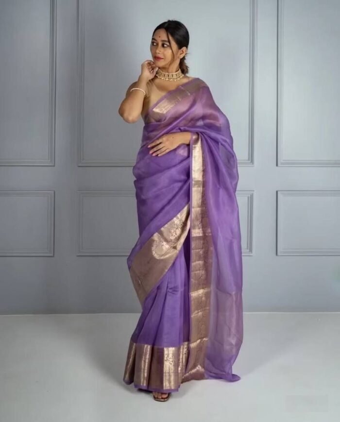 solid-kora-organza-saree-firozi