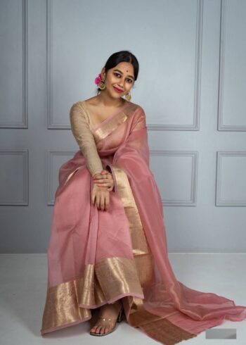 solid-kora-organza-saree-pink