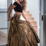 Black Banarasi Lehenga With Mulberry Blouse