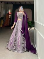 Heavy Quality Georgette Purple Lehenga