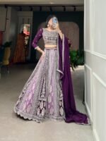 Heavy Quality Georgette Purple Lehenga