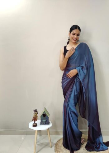 Moss Chiffon Stitched Saree