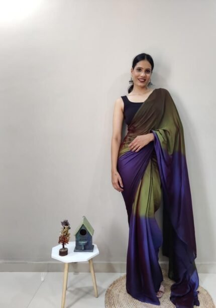 Moss Chiffon Stitched Saree