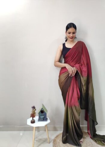Moss Chiffon Stitched Saree