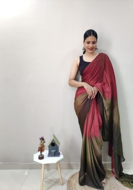 Moss Chiffon Stitched Saree