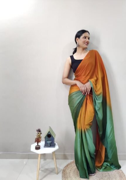 Moss Chiffon Stitched Saree