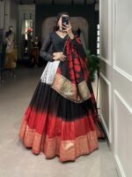 Pure Chanderi Shibori Print Lehenga