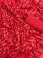 Red Sequins Party Wear Saree