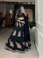 Sequins Black Lehenga Choli