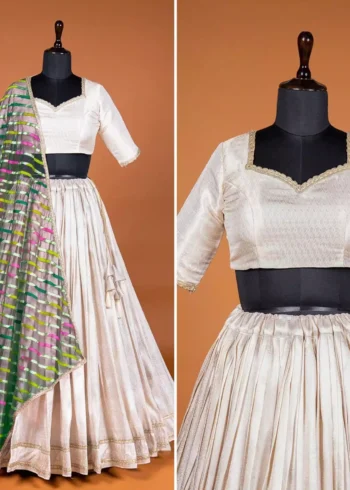 jacquard-silk-off-white-lehenga-choli