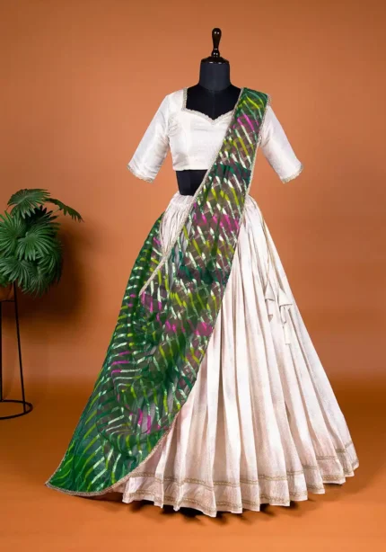 jacquard-silk-off-white-lehenga-choli