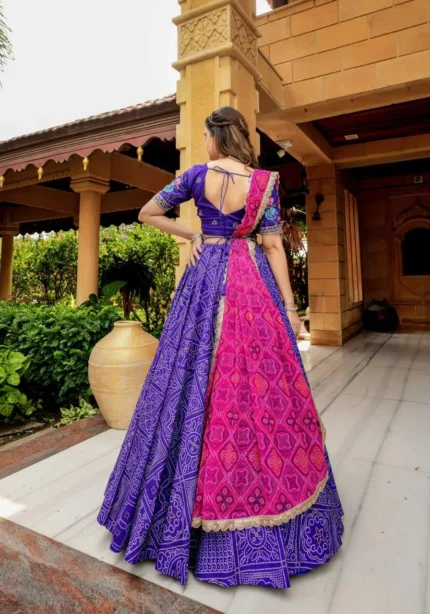 Iris Purple Color Lehenga Choli With Mens Kurta For Couple Combo Outfit