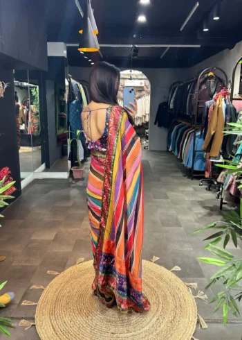 Alia Multi Lining Georgette Saree