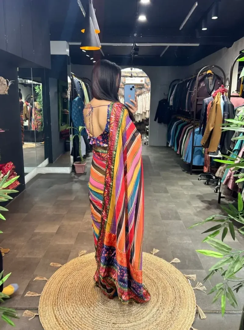 Alia Multi Lining Georgette Saree