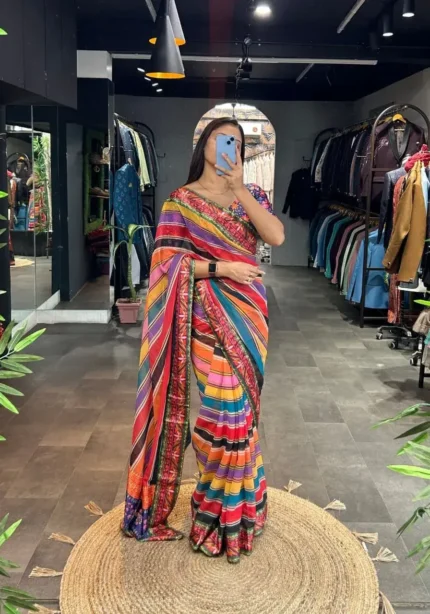 multi colour saree