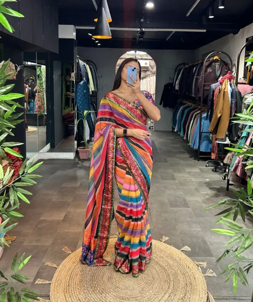 multi colour saree