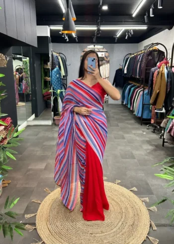 Designer Bollywood Pleated Saree