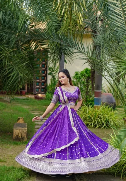 Purple color lehenga choli with men kurta in couple combos