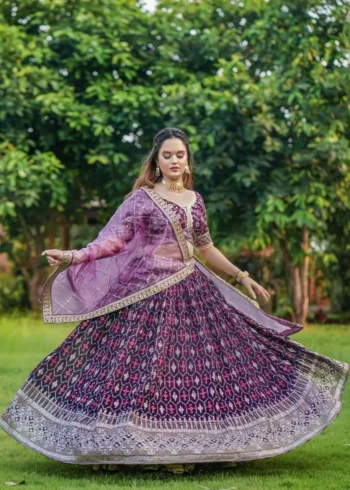 Wine color lehenga choli with men kurta in couple combos
