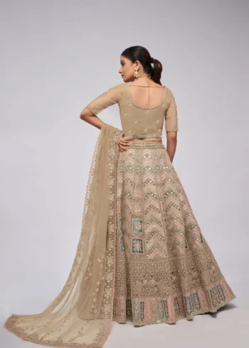 Golden Color Lehenga with Floral Embroidered heavy work Bridal Lehenga Choli