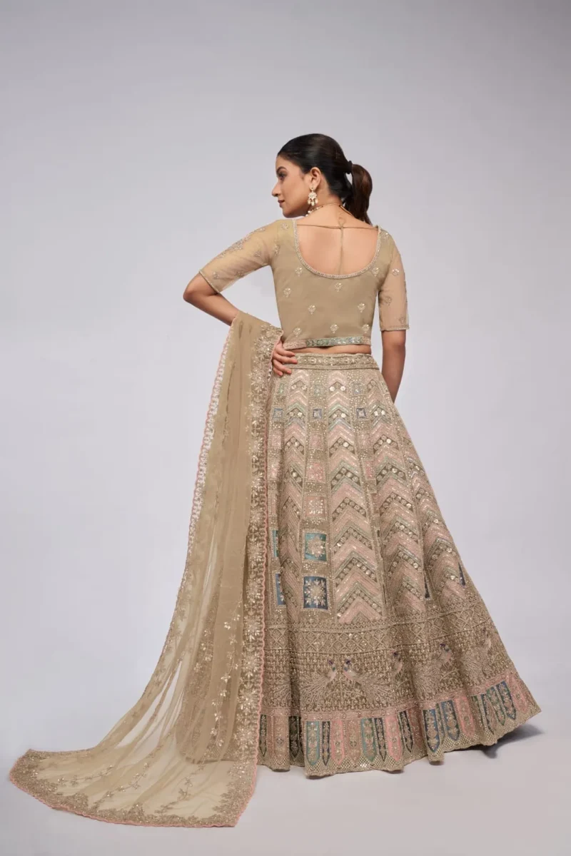 Golden Color Lehenga with Floral Embroidered heavy work Bridal Lehenga Choli