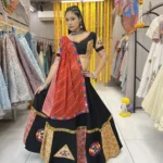 black rang tali lehenga choli for navratri with kurta for garba