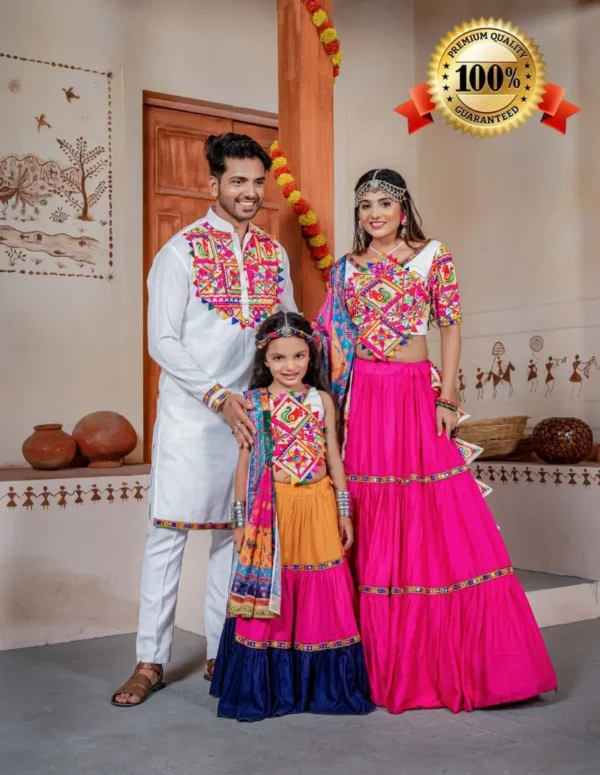 three tal chaniya choli family combo for navratri garba