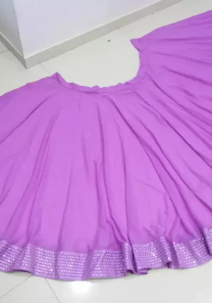 lavender color faux georgette embroidered party wear lehenga choli