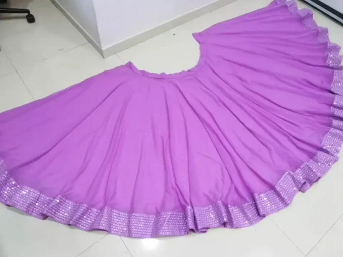 lavender color faux georgette embroidered party wear lehenga choli