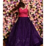 puple color faux georgette fabric party wear lehenga choli