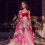 multi color printed georgette party wear lehenga choli