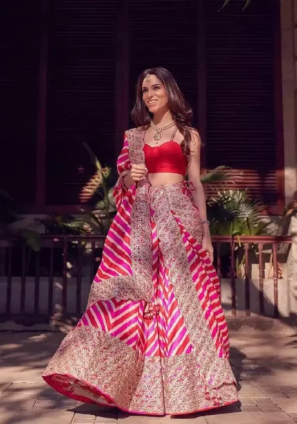 multi color printed georgette party wear lehenga choli