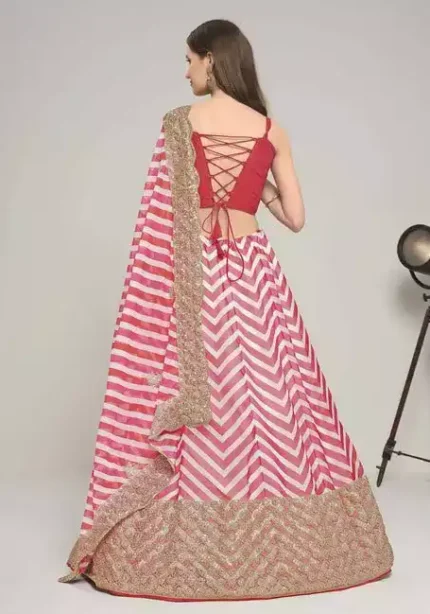 multi color printed georgette party wear lehenga choli