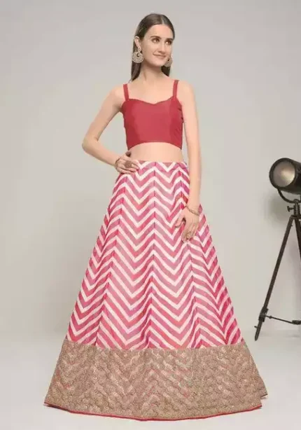 multi color printed georgette party wear lehenga choli