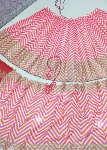 multi color printed georgette party wear lehenga choli