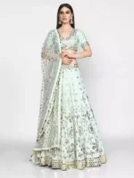 Pastel Green Color Heavy Banglori Silk Party Wear Lehenga Choli