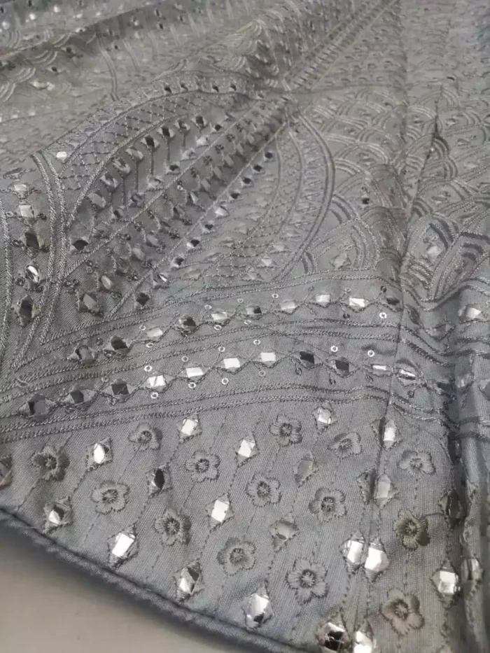 steel grey color heavy banglori silk fabric party wear lehenga choli