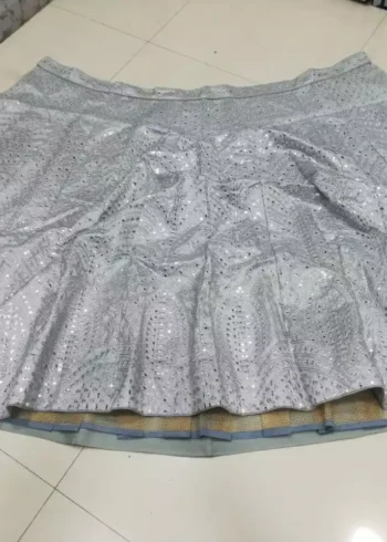 steel grey color heavy banglori silk fabric party wear lehenga choli