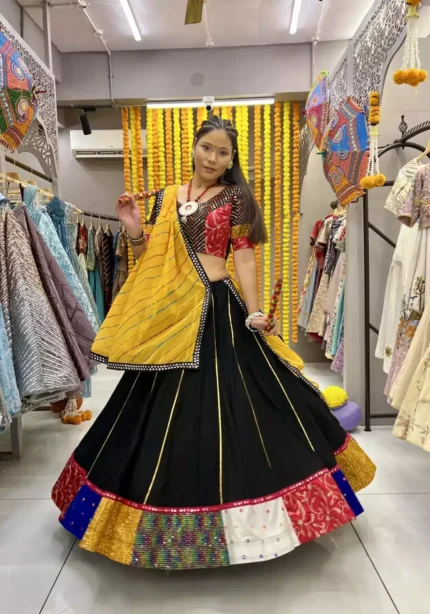 tui tui work black color chaniya choli for navratri