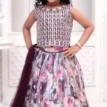 Faux Georgette Digital Printed Kids Lehenga Choli