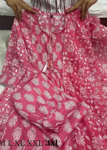 Pink Floral Afghani Suit - Image 5